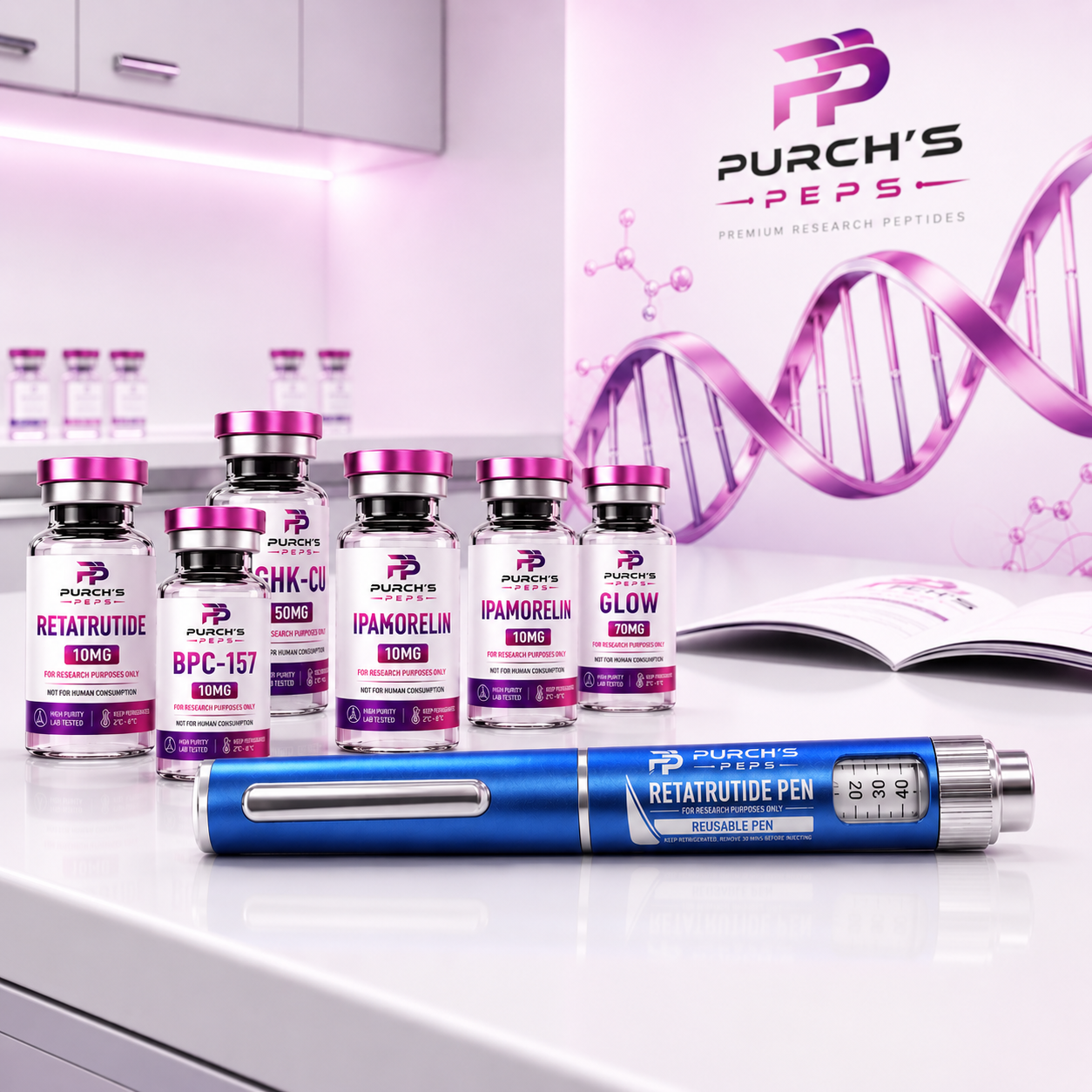 Premium Peptide Pen Electric Blue